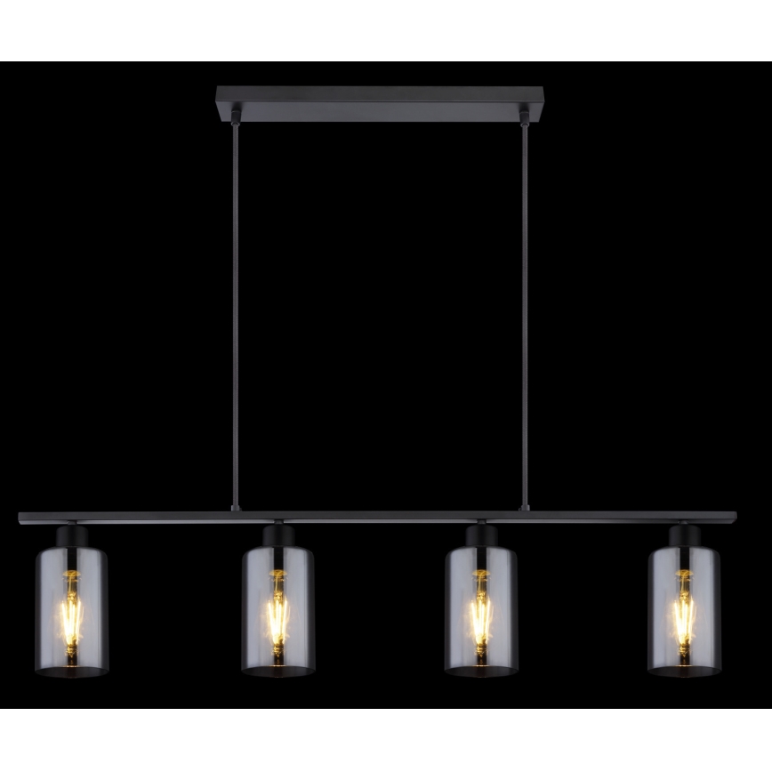Globo - Lampadario a sospensione con filo 4xE27/60W/230V nero