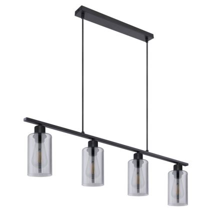 Globo - Lampadario a sospensione con filo 4xE27/60W/230V nero