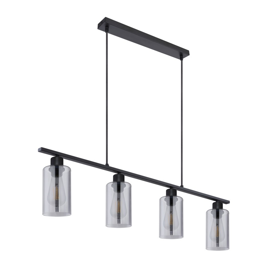 Globo - Lampadario a sospensione con filo 4xE27/60W/230V nero