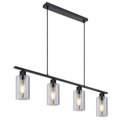 Globo - Lampadario a sospensione con filo 4xE27/60W/230V nero