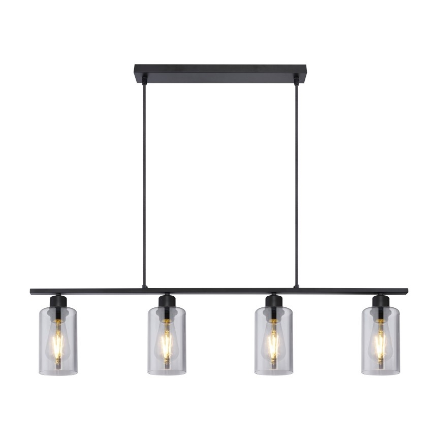 Globo - Lampadario a sospensione con filo 4xE27/60W/230V nero