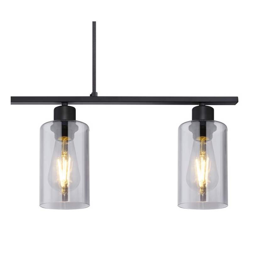 Globo - Lampadario a sospensione con filo 4xE27/60W/230V nero