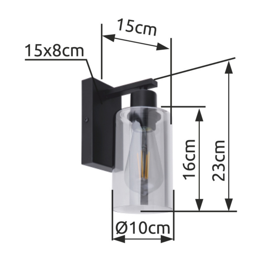 Globo - Applique 1xE27/60W/230V nero