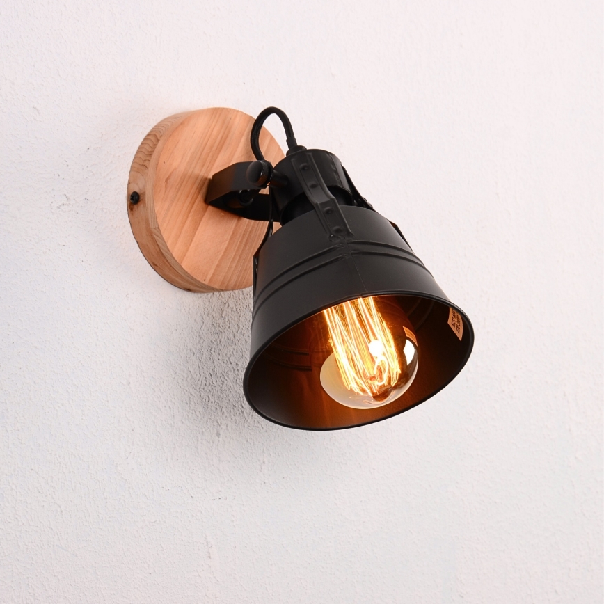 Globo - Faretto da parete 1xE27/60W/230V abete