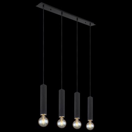 Globo - Lampadario a sospensione con filo 4xE27/60W/230V legno nero