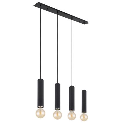 Globo - Lampadario a sospensione con filo 4xE27/60W/230V legno nero