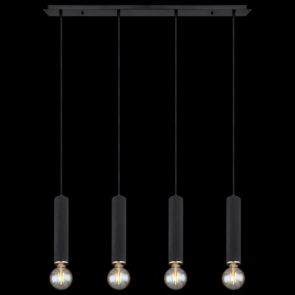 Globo - Lampadario a sospensione con filo 4xE27/60W/230V legno nero
