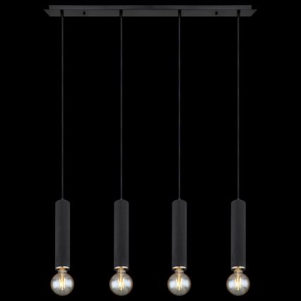 Globo - Lampadario a sospensione con filo 4xE27/60W/230V legno nero