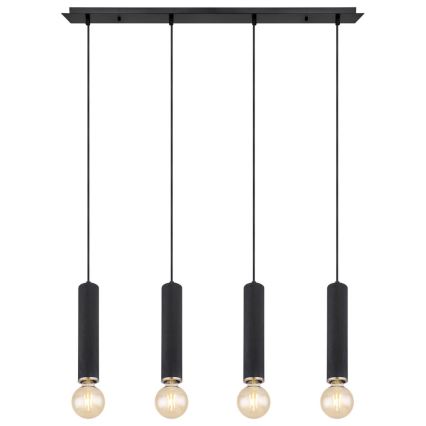 Globo - Lampadario a sospensione con filo 4xE27/60W/230V legno nero