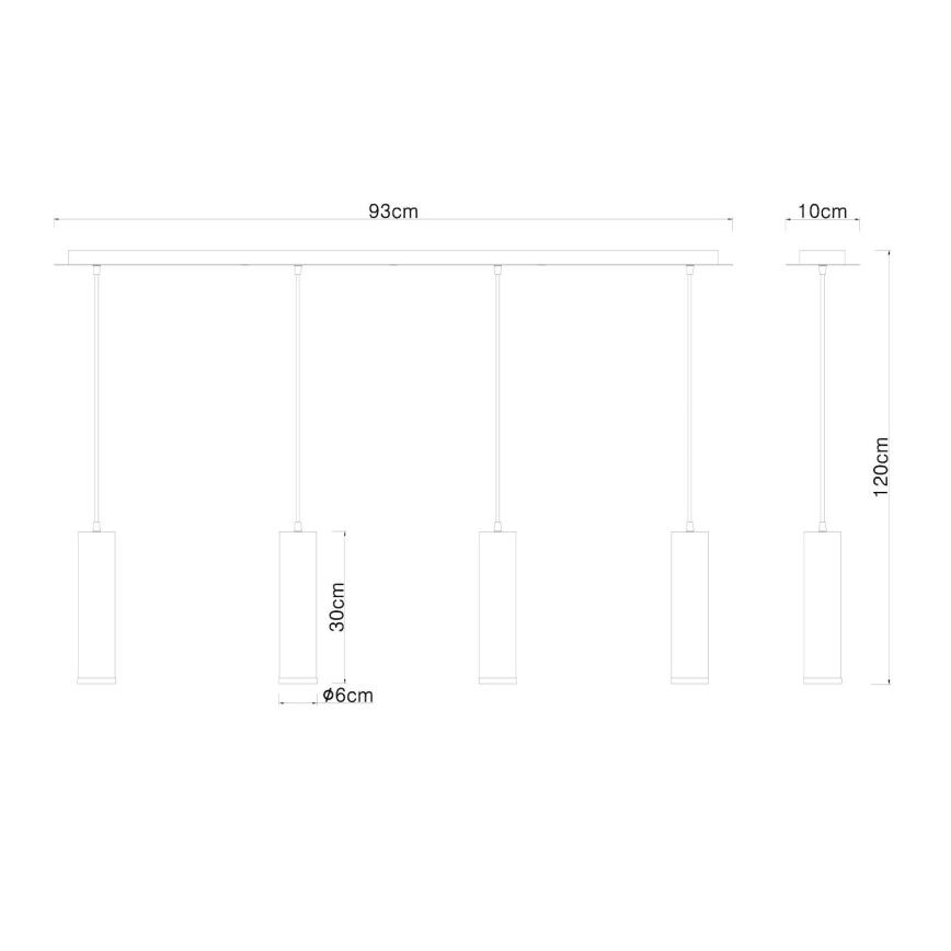 Globo - Lampadario a sospensione con filo 4xE27/60W/230V legno nero