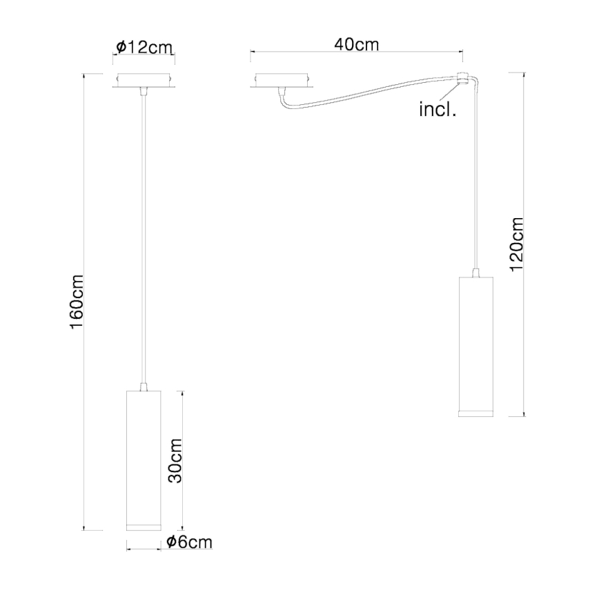 Globo - Lampadario a sospensione con filo 1xE27/60W/230V legno nero