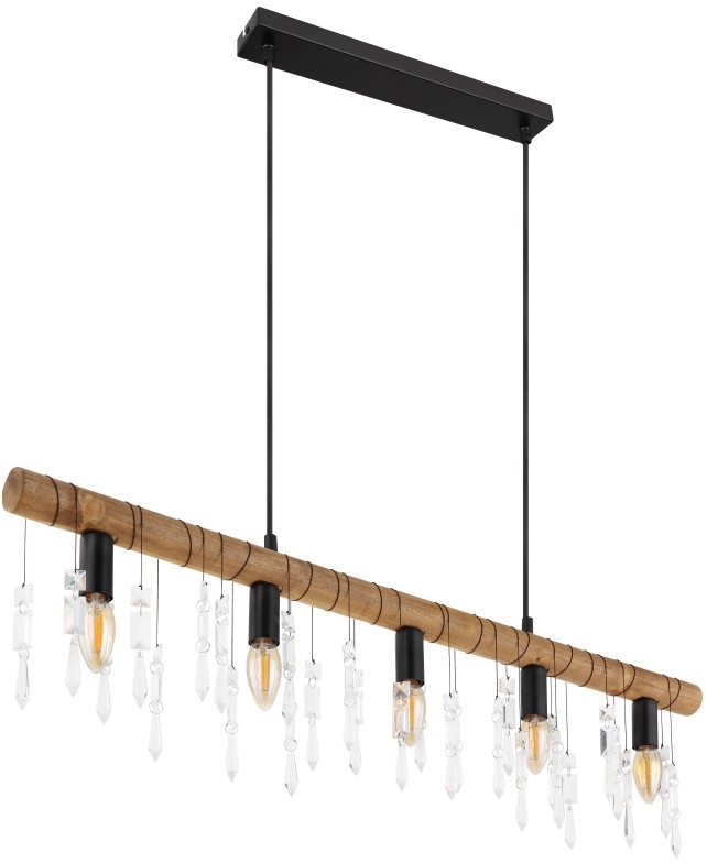Globo 15532-5H - Lampada a sospensione con cavo KIRA 5xE14/40W/230V nero/marrone