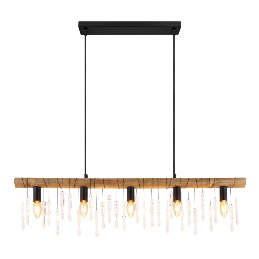 Globo 15532-5H - Lampada a sospensione con cavo KIRA 5xE14/40W/230V nero/marrone