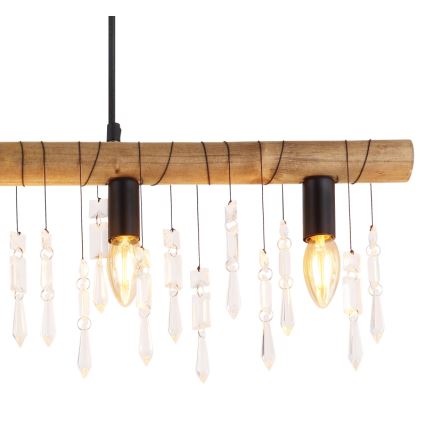 Globo 15532-5H - Lampada a sospensione con cavo KIRA 5xE14/40W/230V nero/marrone