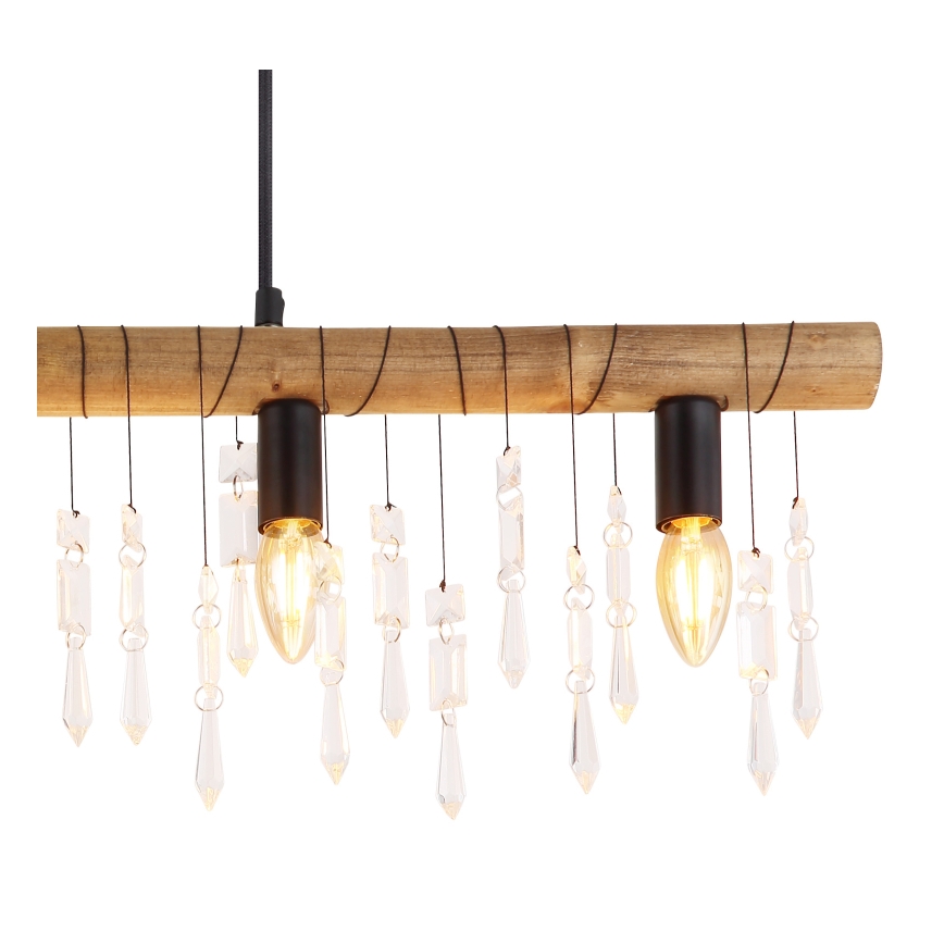 Globo 15532-5H - Lampada a sospensione con cavo KIRA 5xE14/40W/230V nero/marrone