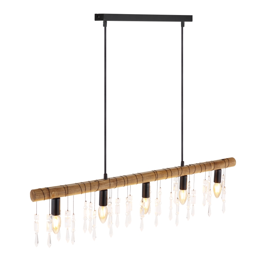 Globo 15532-5H - Lampada a sospensione con cavo KIRA 5xE14/40W/230V nero/marrone