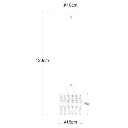 Globo 15533H - Lampadario a sospensione con filo COMMA 1xE27/40W/230V