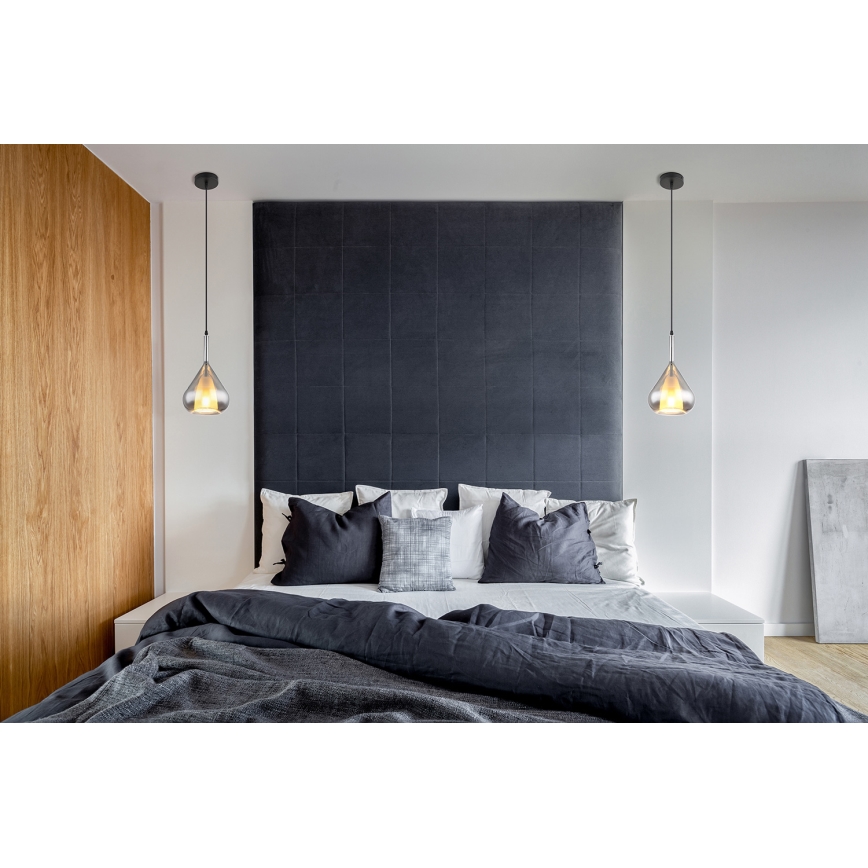 Globo - Lampadario a sospensione con filo 1xE27/60W/230V diametro 20 cm nero