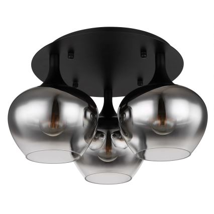 Globo - Lampadario a plafone 3xE27/40W/230V diametro 45 cm nero