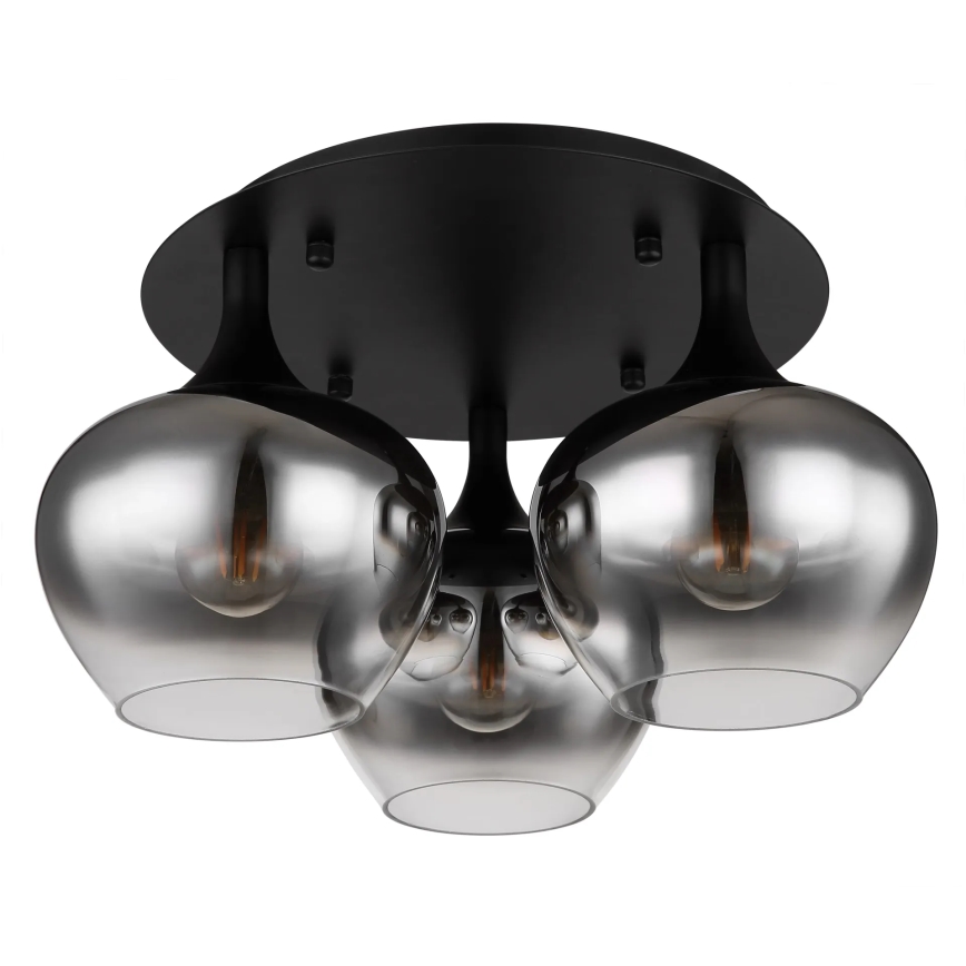 Globo - Lampadario a plafone 3xE27/40W/230V diametro 45 cm nero
