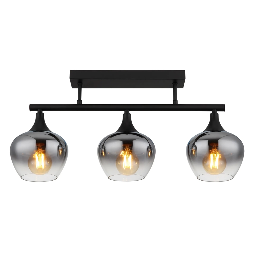 Globo - Lampadario a plafone 3xE27/40W/230V nero