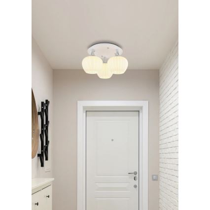 Globo - Lampadario a plafone 3xE27/40W/230V bianco
