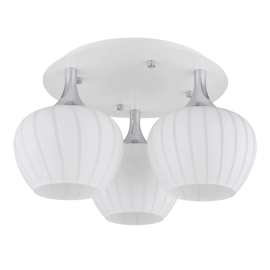Globo - Lampadario a plafone 3xE27/40W/230V bianco