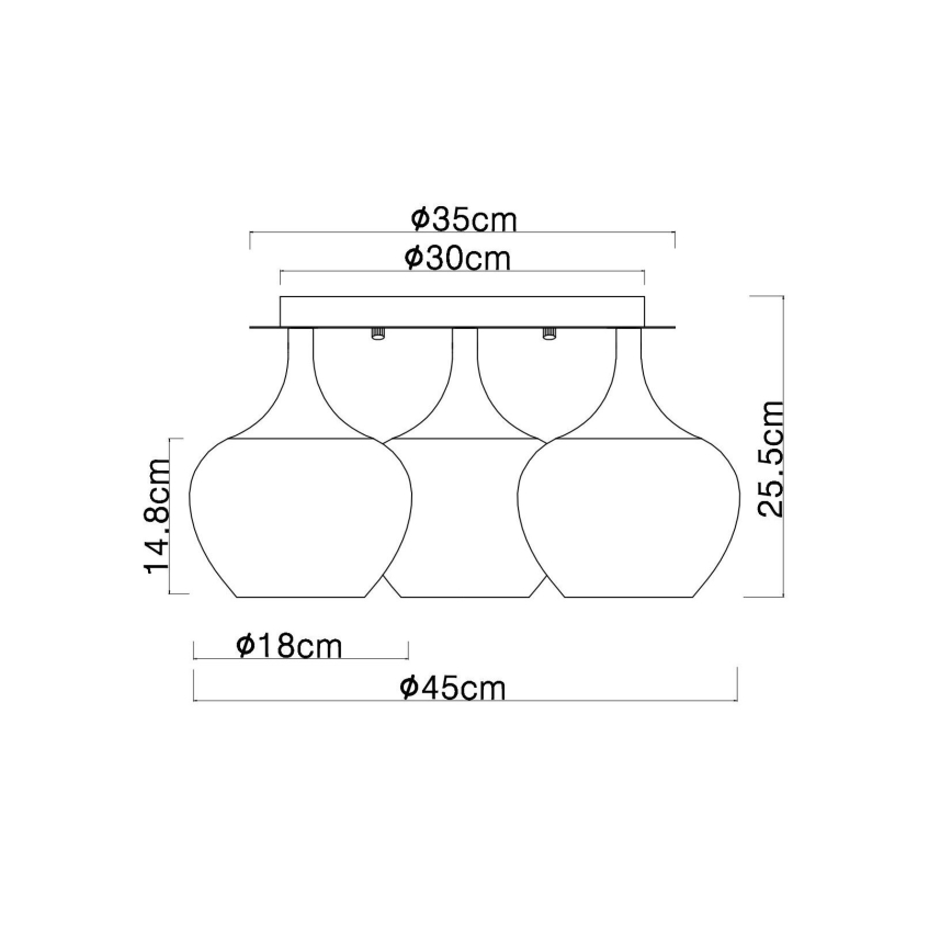 Globo - Lampadario a plafone 3xE27/40W/230V bianco