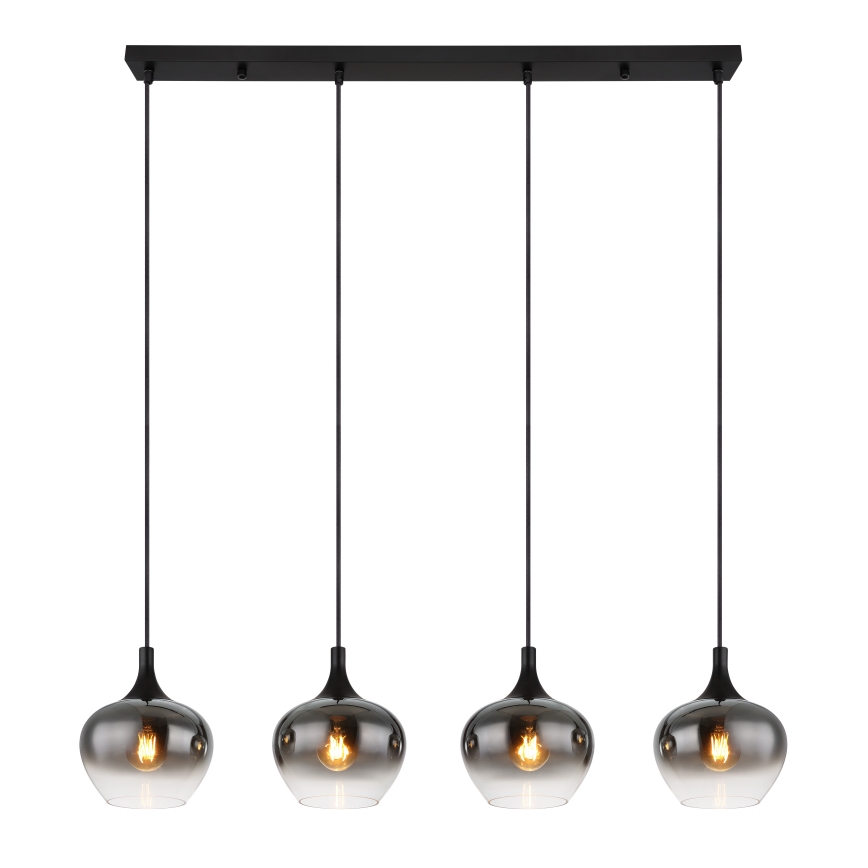 Globo - Lampadario sospeso a cavo 4xE27/40W/230V nero