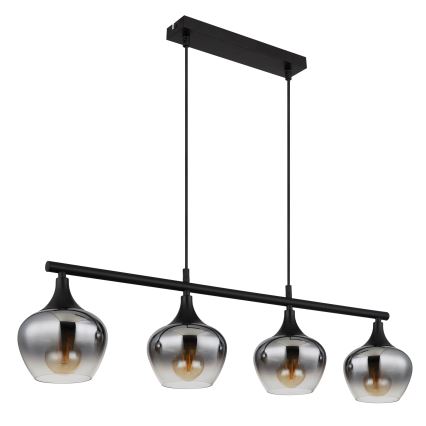 Globo - Lampadario a sospensione con filo 4xE27/40W/230V nero