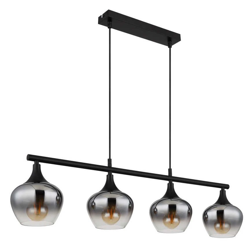 Globo - Lampadario a sospensione con filo 4xE27/40W/230V nero