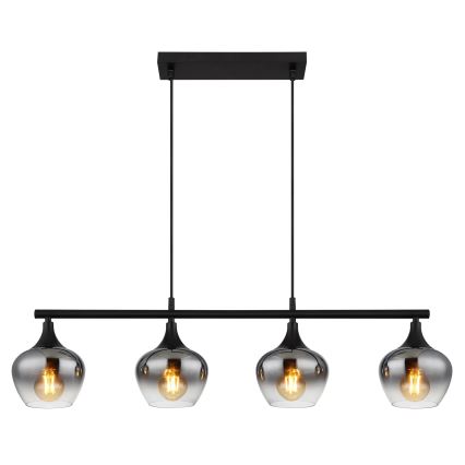 Globo - Lampadario a sospensione con filo 4xE27/40W/230V nero