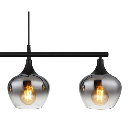 Globo - Lampadario a sospensione con filo 4xE27/40W/230V nero