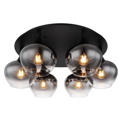 Globo - Lampadario a plafone 6xE27/40W/230V Ø 65 cm nero