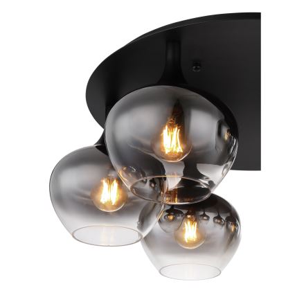 Globo - Lampadario a plafone 6xE27/40W/230V Ø 65 cm nero