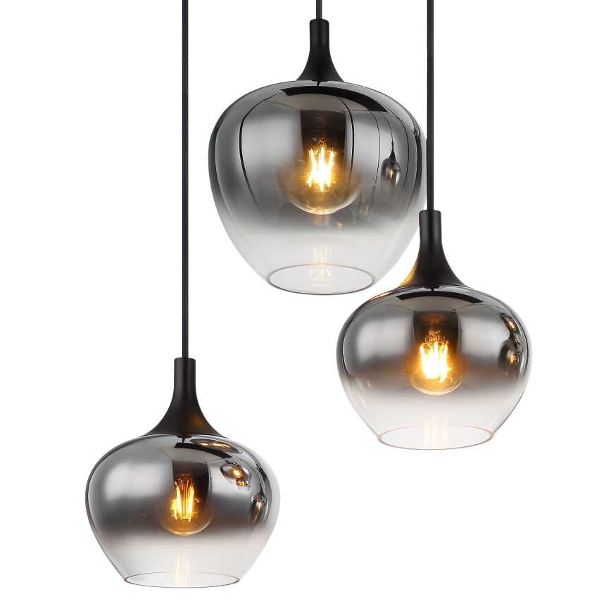 Globo - Lampadario a sospensione con filo 6xE27/40W/230V nero