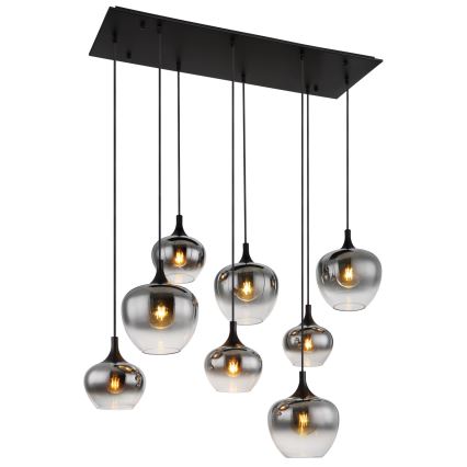 Globo - Lampadario con cavo 8xE27/40W/230V nero