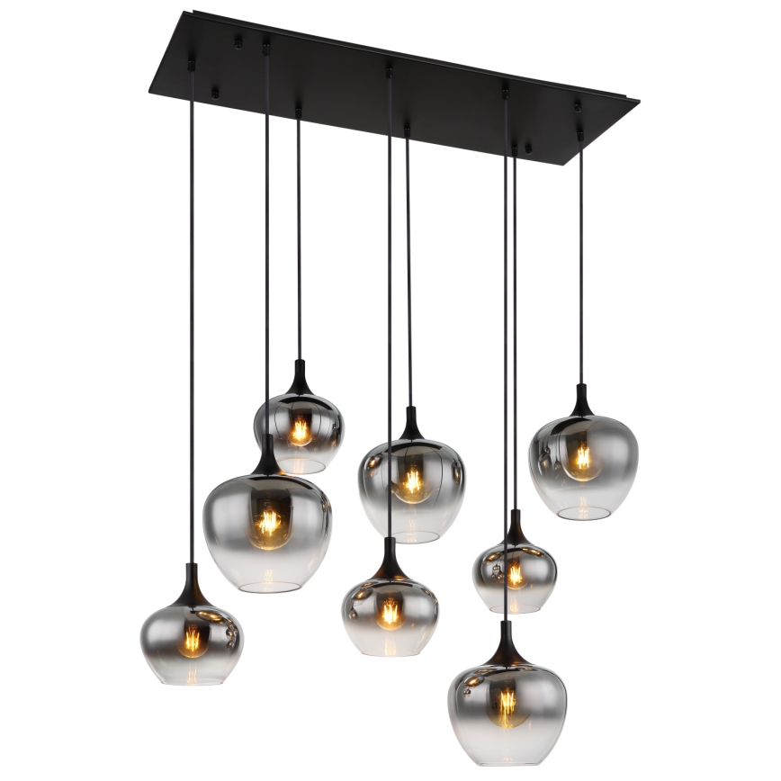 Globo - Lampadario con cavo 8xE27/40W/230V nero