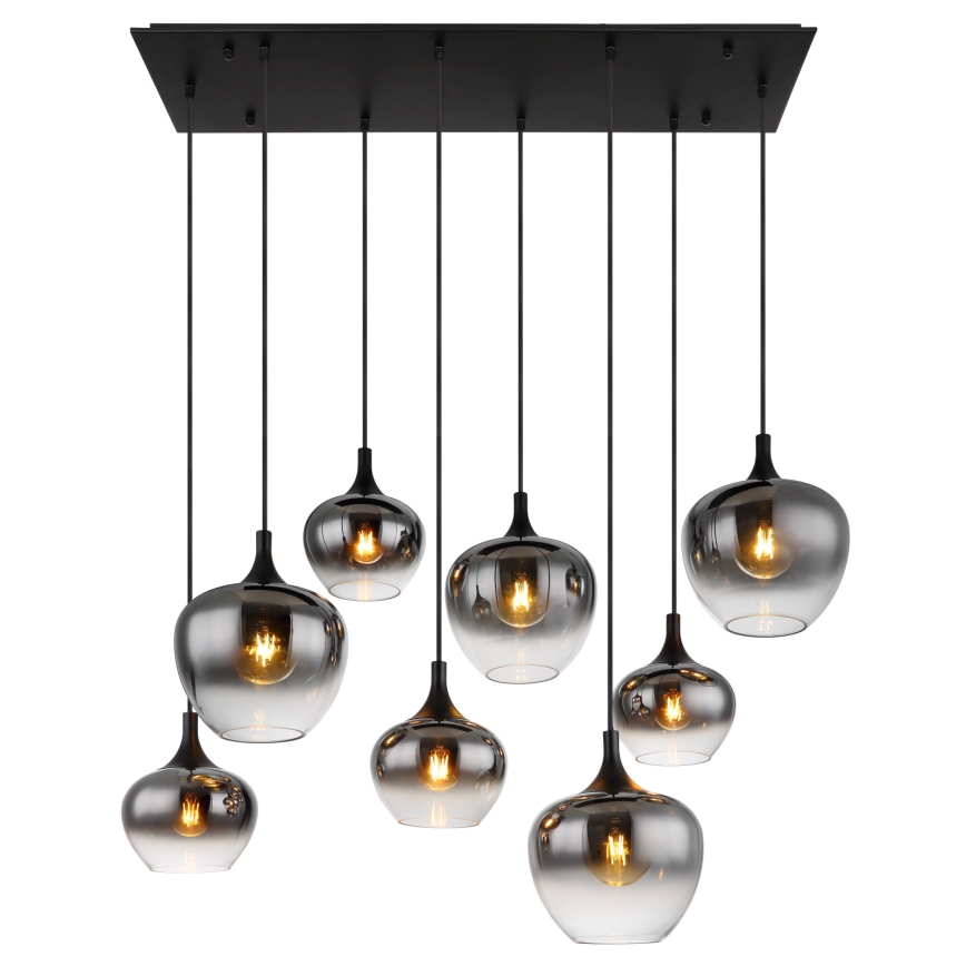 Globo - Lampadario con cavo 8xE27/40W/230V nero