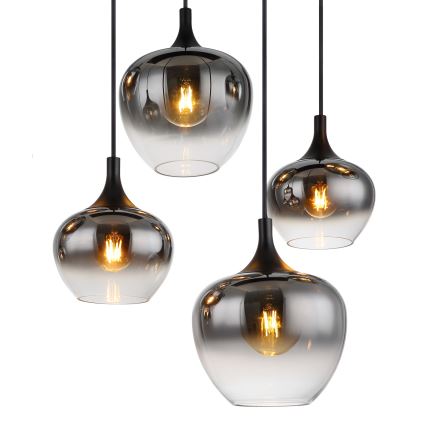 Globo - Lampadario con cavo 8xE27/40W/230V nero
