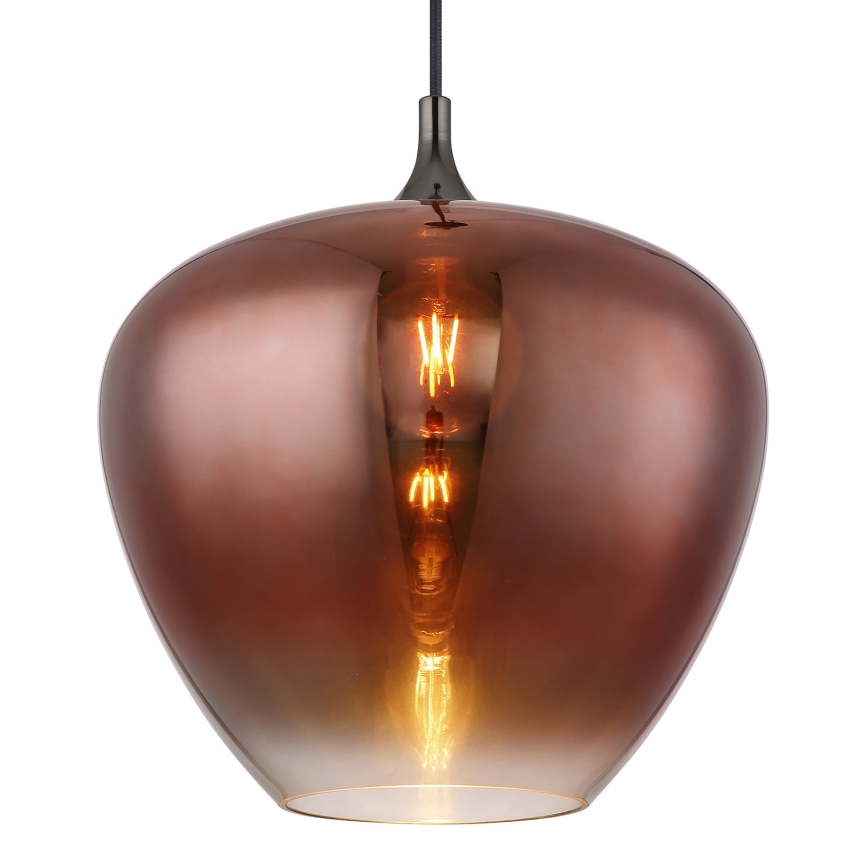 Globo - Lampadario a sospensione con filo 1xE27/60W/230V diametro 40 cm rame