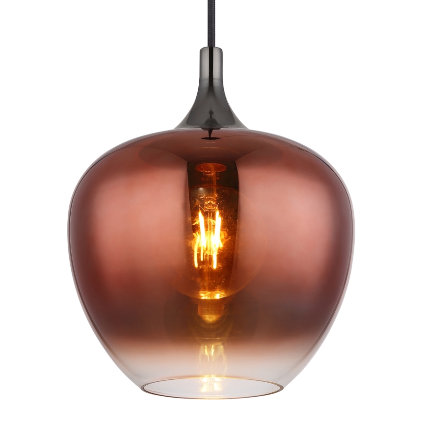 Globo - Lampadario a sospensione con filo 1xE27/60W/230V diametro 24 cm rame