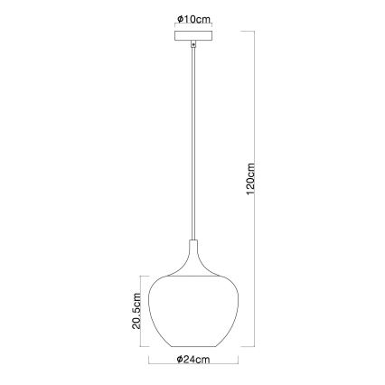 Globo - Lampadario a sospensione con filo 1xE27/60W/230V diametro 24 cm rame
