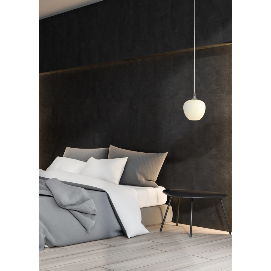 Globo - Lampadario a sospensione con filo 1xE27/60W/230V diametro 24 cm bianco