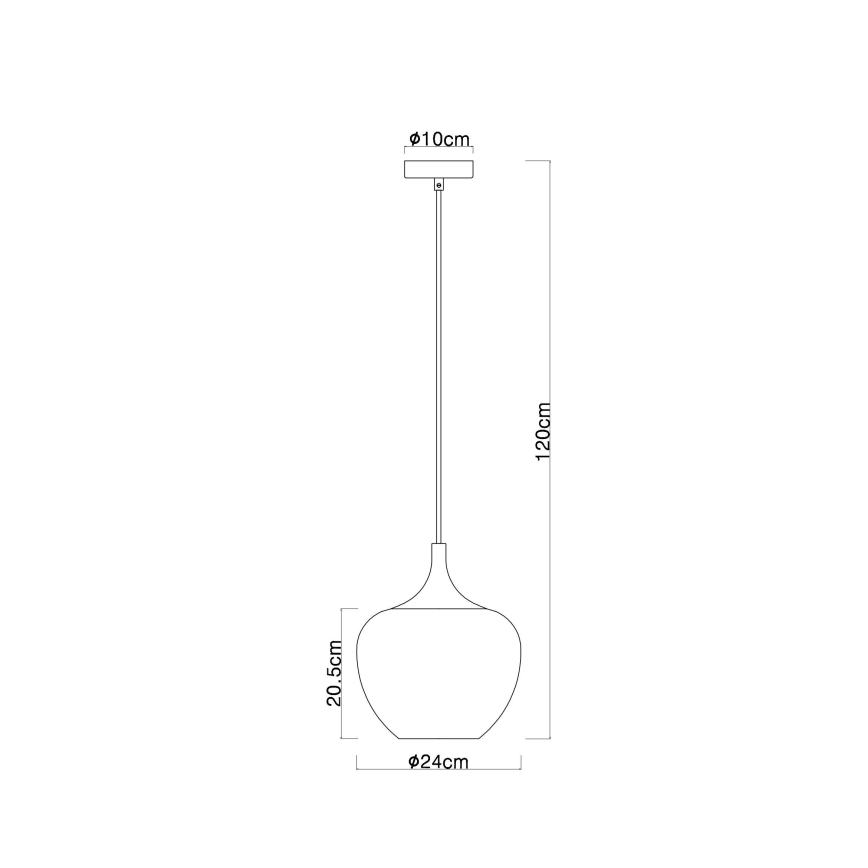 Globo - Lampadario a sospensione con filo 1xE27/60W/230V diametro 24 cm bianco