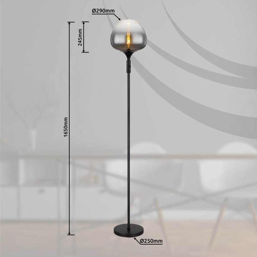 Globo - Lampada da terra 1xE27/40W/230V nera
