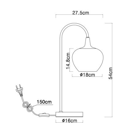 Globo - Lampada da tavolo 1xE27/40W/230V rame