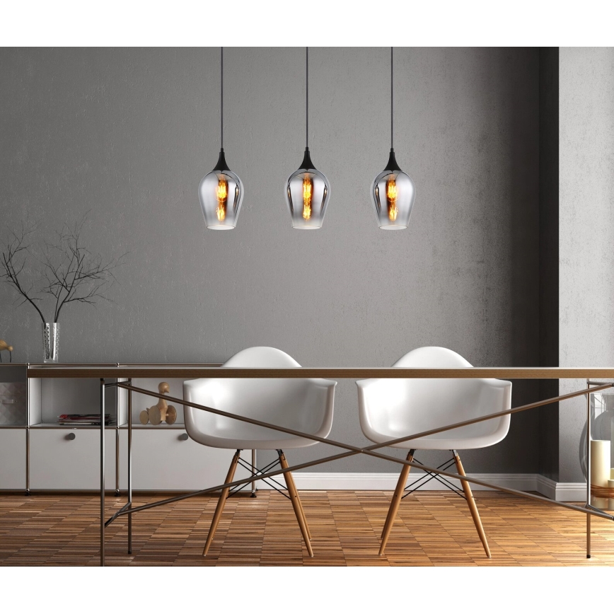 Globo - Lampadario a sospensione con filo 3xE27/60W/230V