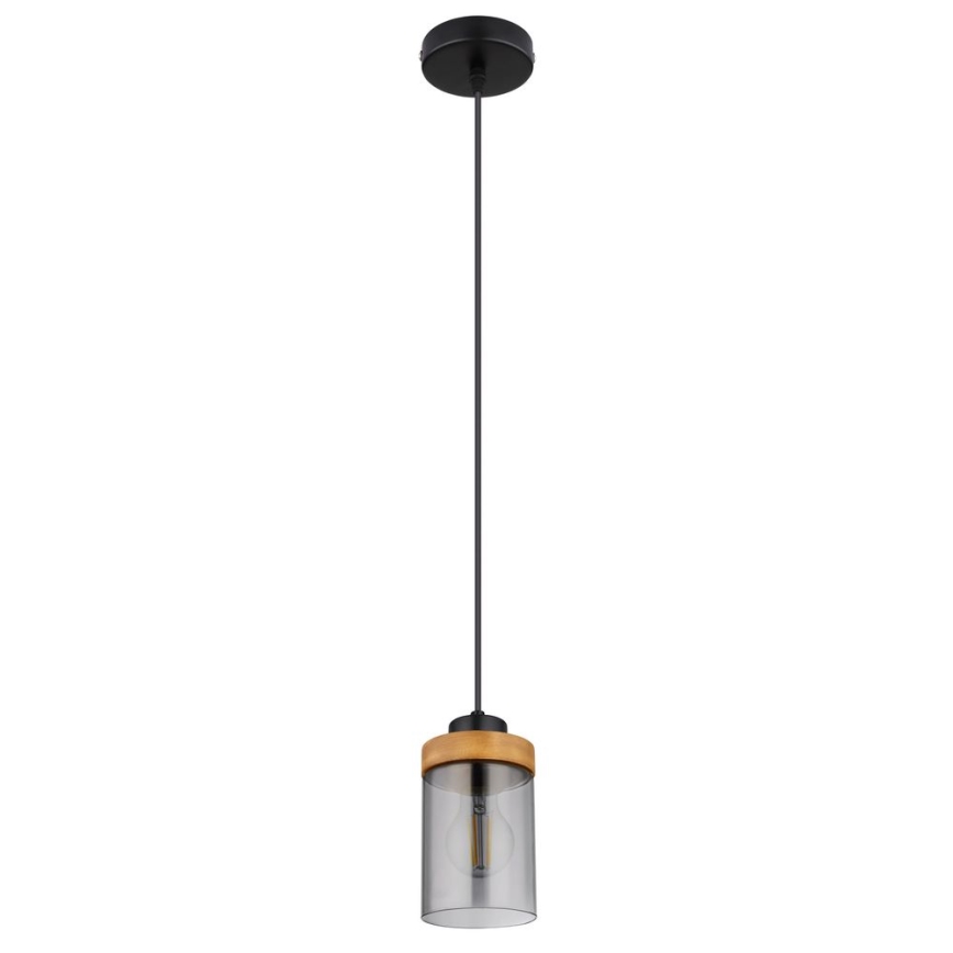 Globo - Lampadario a sospensione con filo 1xE27/40W/230V metallo/legno