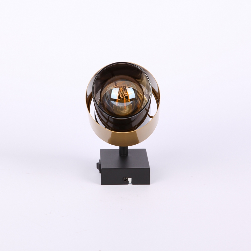 Globo - Faretto da parete 1xE27/40W/230V nero/ottone